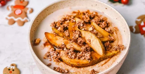 Prosena kaša s karameliziranimi hruškami