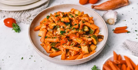 Recept za Ratatouille testenine z rdečo lečo